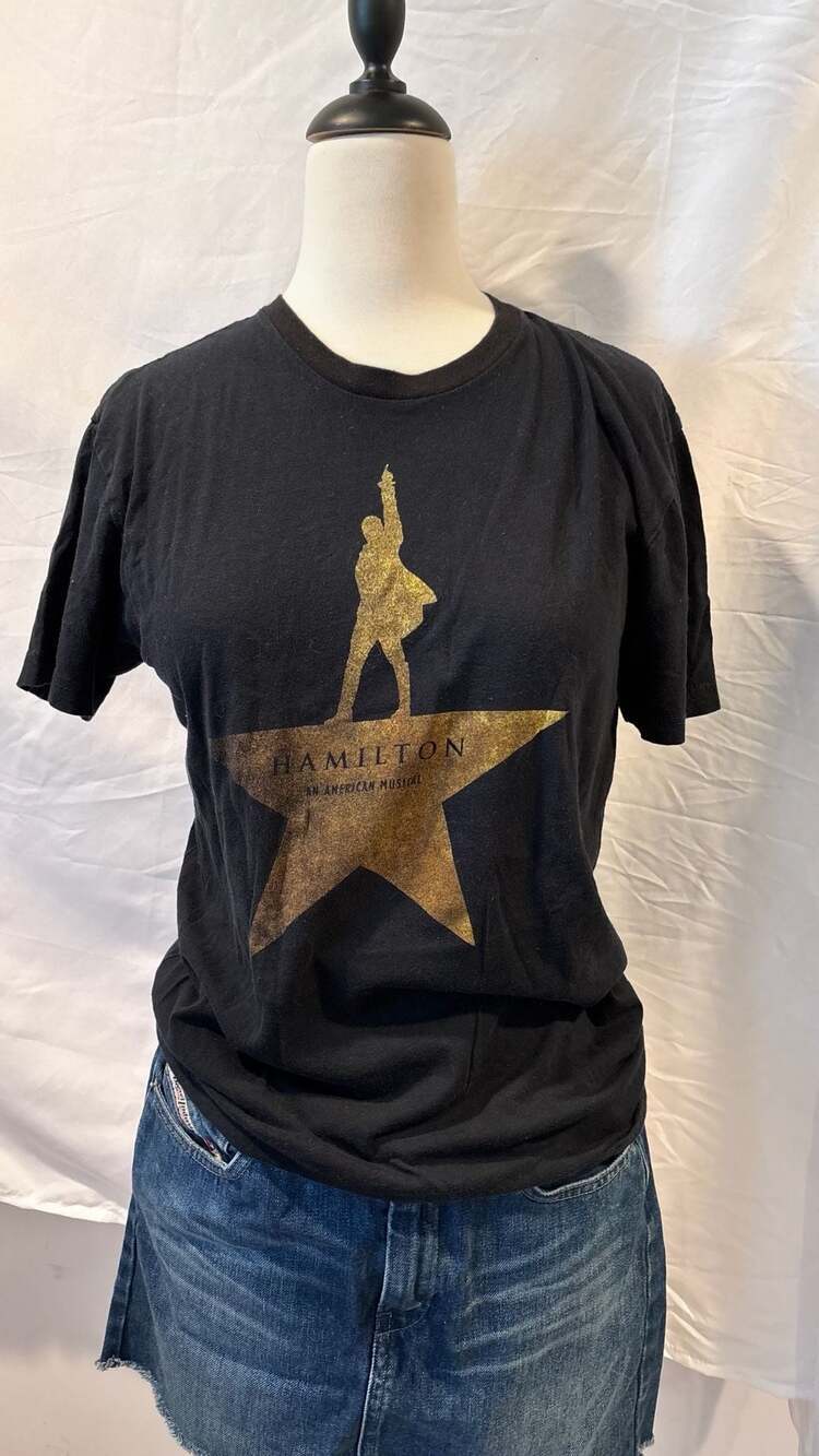Hamilton An American Musical Gold Star Logo Graphic T-Shirt Black